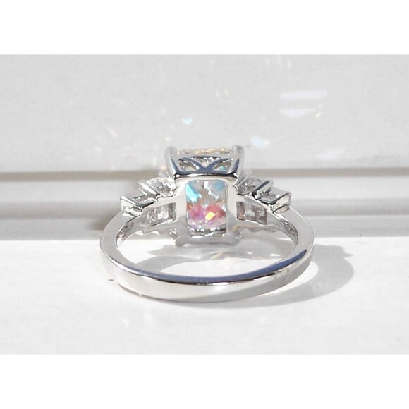 925 STERLING SILVER Simulated Mercury Mystic CZ Ring - Picture 10 of 16